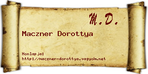 Maczner Dorottya névjegykártya
